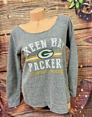 Sudadera de moda para mujer Majestic Green Bay Packers costuras inacabadas talla M Foto 1 de 4