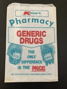 Vintage Kmart Pharmacy Drug RX Advertising Bag Signature Logo & Colors 9" x 6" - Picture 1 of 5