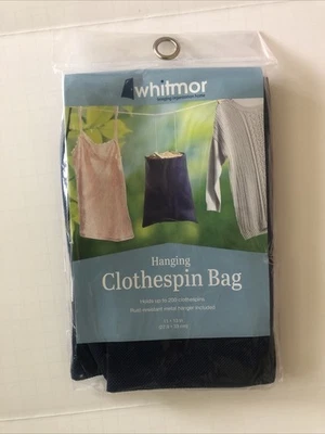 Bolsa de pinza colgante Whitmor para ropa con capacidad para 200 alfileres para ropa de lavandería interior/exterior Foto 1 de 4
