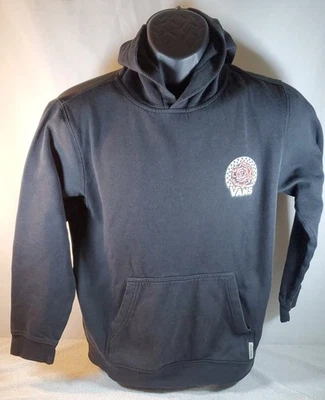 范斯女式连帽衫大号黑色图形玫瑰棋盘标志套衫  — 第 1/4 张图片