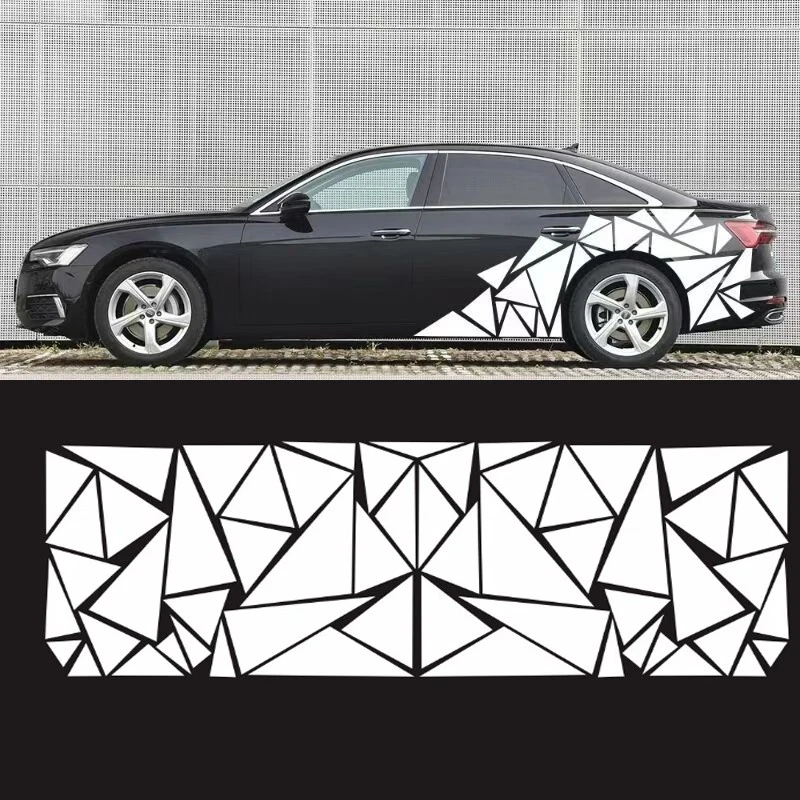 Pegatinas para carrocería de auto camión diseño de triángulos calcomanías laterales gráficos de vinilo tamaño mixto Foto 1 de 4