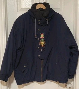 Bogner Vintage Ski Snowboard Jacket Native American Tribal Print Blue Sz XL 38R? - Picture 1 of 12