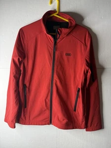Audi Branded Sport Jacket Mens Size Medium Red Full Zip Embroidered Logo - Picture 1 of 4