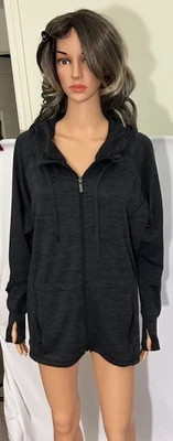 Athleta Womens Full Zip Jacket Hooded Gray Zip Pockets Size Medium - Image 1 of 4