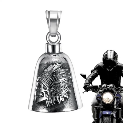 Motorcycle Guardian Bell Biker Rider Bell Good Luck Indian Head Portrait Bell
