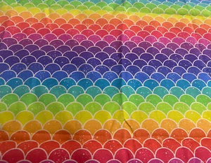 Scales Mermaid Rainbow Fish Glitter Fabric Fat Quarter Spoonflower - Picture 1 of 6