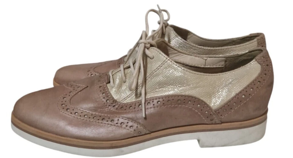 Geox Respira Damen Schuhe Mokassin Schnürschuhe Casual Altrosa / Gold Gr.36 - Bild 1 von 4