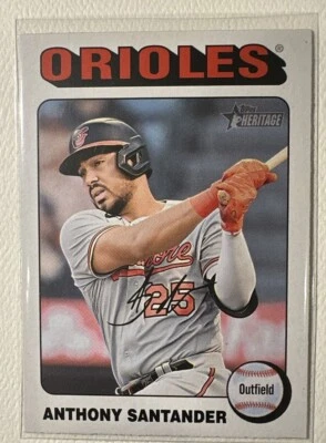 2024 Topps Heritage Anthony Santander #9 White Border Orioles Low Number SP - Image 1 of 2