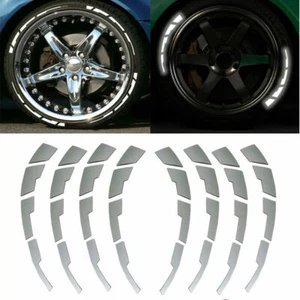 8 Groups White Car Tire Reflective Lettering Sticker Blade Style Decor Accessory - Afbeelding 1 van 12