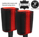 Black Red Stripe 2X Seat Belt Leather Covers For Bmw Mini R55 R56 R57 07-14