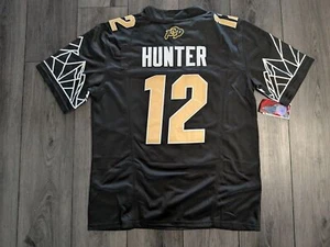 Travis Hunter #12 2024 Colorado Buffaloes Big 12 Black Game Jersey Medium - Picture 1 of 2