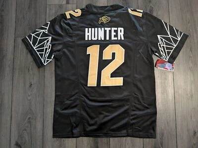 Travis Hunter #12 2024 Colorado Buffaloes Big 12 Black Game Jersey Medium - Image 1 of 2