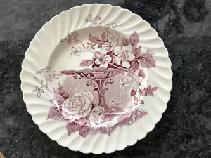 Vajilla de transferencia púrpura Royal Staffordshire China Inglaterra 8 in placa edad de la elegancia - Imagen 1 de 2