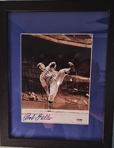 Bob Feller HOF Cleveland Indians Signed Framed 8x10 Photo PSA COA - Picture 1 of 2