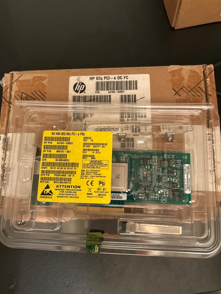 HP 82q PCI-e DC FC P/N: AJ764-63001 - Fiber Channel Host Bus Adapter PCI-e Card - Image 1 of 1