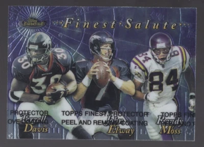 1999 John Elway / Terrell Davis / Randy Moss Topps Finest Football Salute - Image 1 of 2