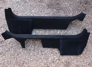 1991-1996 Chevrolet Corvette C4 Carpet Door Sill Panels Set Pair Black OEM - Picture 1 of 9
