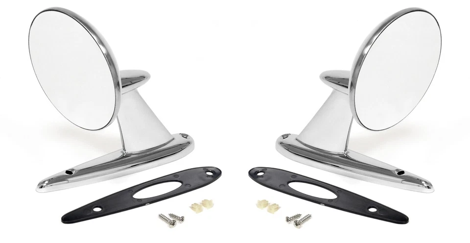 Пара хромированных наружных зеркал заднего вида для Ford Mustang 1964-1965 годов выпуска - Изображение 1 из 4