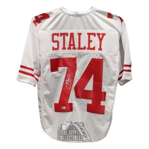 Joe Staley Autographed San Francisco Custom White Football Jersey - BAS - Picture 1 of 1