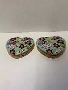Brighton Jewelry Gift Tin Heart-shaped Floral Metal Empty Decorative 5.5” x 5.5 - Picture 1 of 11