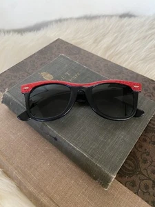 VTG Ray-Ban B&L Bausch Lomb 50mm Red Lucite Black Wayfarer Sunglasses USA - Picture 1 of 19
