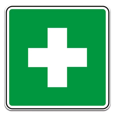 2er Set Aufkleber "Erste Hilfe" Kreuz Verbandskasten Schild Rettungszeichen R004 - Bild 1 von 4