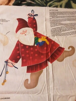 Nick of Time Santa Cut and Sew  Fabric Panel Christmas Decor vintage new - Image 1 of 4