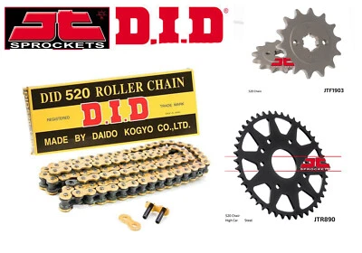 Kit de cadena de oro de alta resistencia DID y piñón JT para KTM Duke 125 ABS 2020-2025 Foto 1 de 4