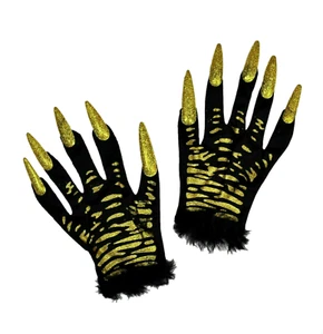Guantes de mujer tigre brujas con uñas Halloween carnaval disfraces - Imagen 1 de 1