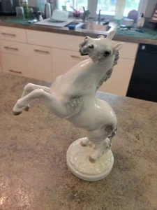 Beautiful Vintage Rearing Porcelain Horse Quality HUTSCHENREUTER Germany 12" - Picture 1 of 14