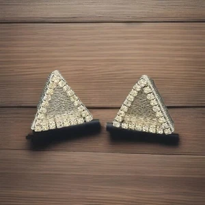 Vintage Decorative Western Silvertone Screw On Collar Tips 1" High - Picture 1 of 7