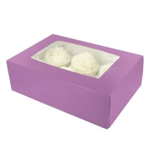 6/12 Cupcake Box - Brights - Purple - 3 Pack Sizes - Picture 1 of 1