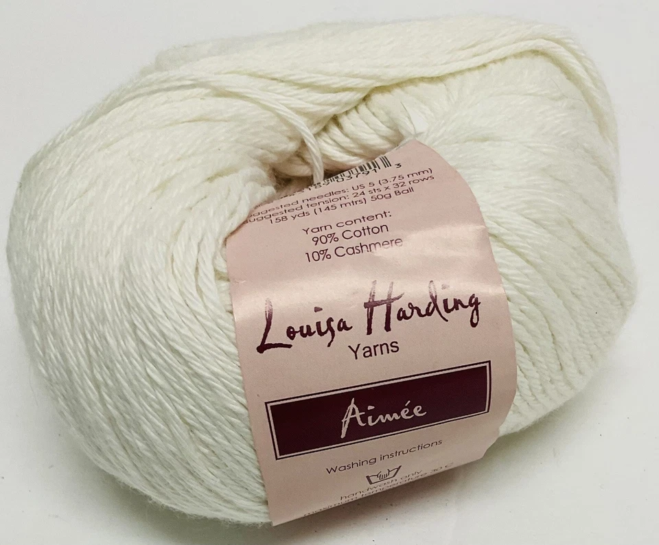 Louisa Harding Aimee Cotton/Cashmere Yarn Lot of 2 Cream Sport New Vintage - Image 1 of 4