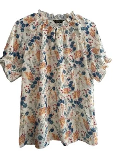 Allegra K Floral Ruffle Sleeve And Neck Blouse Size Medium Women’s - Picture 1 of 6