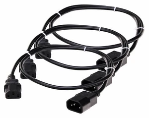 3x NETZKABEL VERLÄNGERUNG AC-STECKER AC-BUCHSE KALTGERÄTE STROM KABEL 1m LÄNGE - Bild 1 von 2