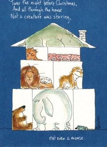 Funny Merry Christmas Sandra Boynton Animals Twas Night Greeting Cards Set of 9 - Picture 1 of 3