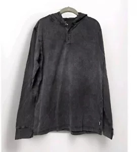 NEW Katin Henley Style Hoodie Black Sandwash Long Sleeve Organic Cotton Medium - Picture 1 of 6