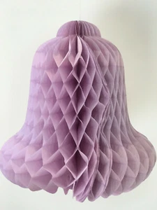 3 Pack Wedding Occasion 50cm Lilac Honeycomb Tissue Paper Bells Flame Retardant - Picture 1 of 6
