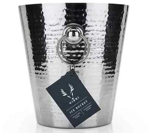 Viski Hammered Steel Chrome Finish Luxury Ice Bucket NWT - Picture 1 of 6