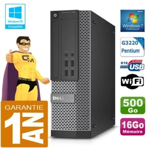 PC DELL 7020 SFF Intel G3220 RAM 16Go Scheibe 500 GB Dvd-Brenner Wifi W7 - Bild 1 von 4