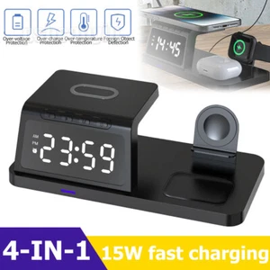 4in1 Fast Wireless Charger Station Dock For Apple Watch iPhone 10-16 13 Pro Max - Picture 1 of 12