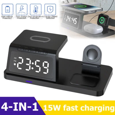 4in1 Fast Wireless Charger Station Dock For Apple Watch iPhone 10-16 13 Pro Max - Image 1 of 4