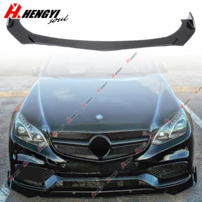 Front Lip Splitter For Mercedes AMG W205 C43 C63 C300 C200 Carbon Fiber Look - Image 1 of 4