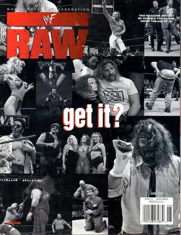 Mick Foley Godfather HHH June 1999 Wrestling Magazine Raw WWE WWF 2-Sided Poster Cover