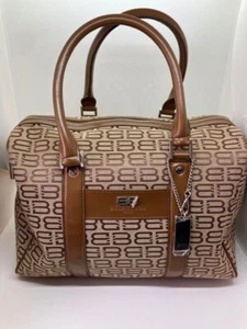 BALENCIAGA Boston Bag BB Handbag Beige Brown Leather Gently Used Authentic JAPAN - Picture 1 of 20