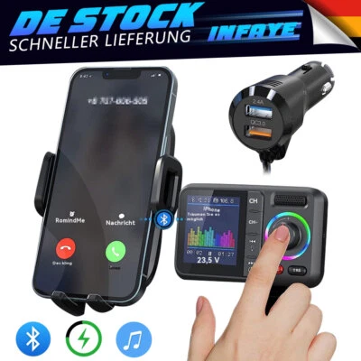 FM Transmitter Auto Bluetooth 5.0 KFZ Radio Adapter Dual USB Ladegerät für Handy - Bild 1 von 4