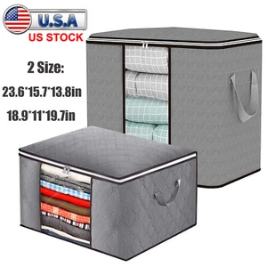 Clothes Storage Bag Large Capacity Organizer for Comforters Blanket Bedding Home - Picture 1 of 12