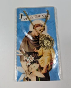 Franciscan Friers St. Anthony Gold Tone Religious Medal Pendant Chain Necklace - Picture 1 of 4
