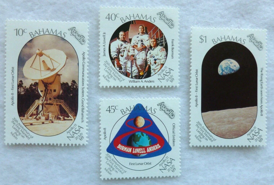 4 1989 Bahamas 1969 Moon Landing Ann. Stamps SC#674-7 MNH OG - Image 1 of 3