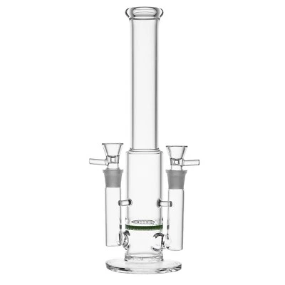 RORA Honeycomb Glass Bong 18mm Twin Joint Water Pipe Percolator Recycler Bongs